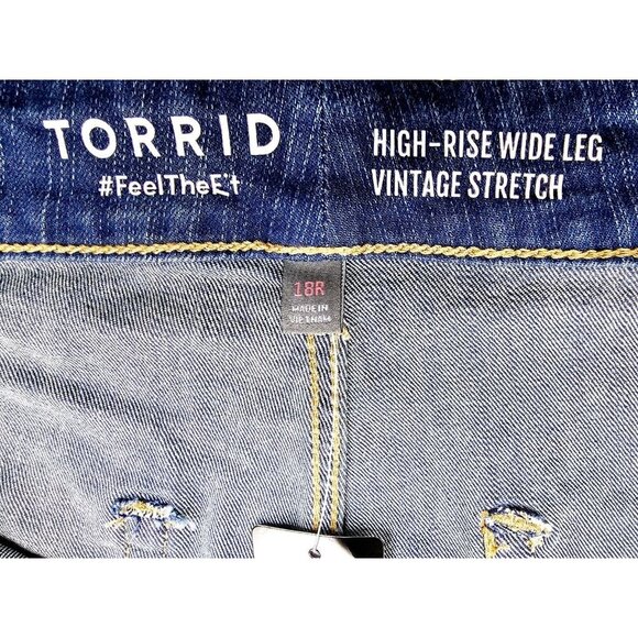 Torrid Size 18R Womens 30" Inseam High Rise Wide Leg Vintage Straight Jeans NWT - Picture 7 of 14